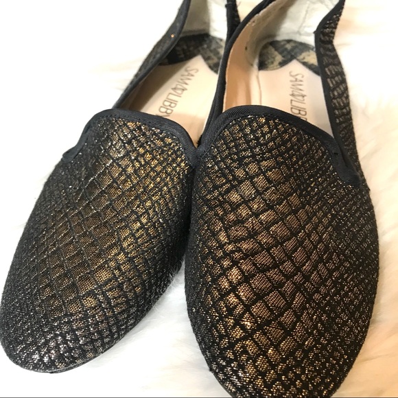 Sam & Libby Shoes - Sam & Libby Gold & Black Comfort Flats